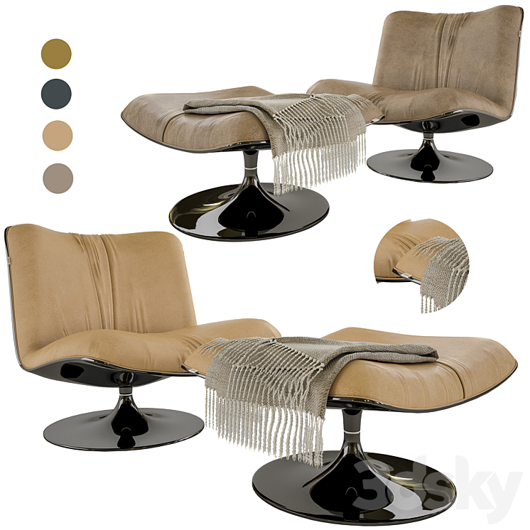 Baxter marilyn armchair 3DS Max - thumbnail 2