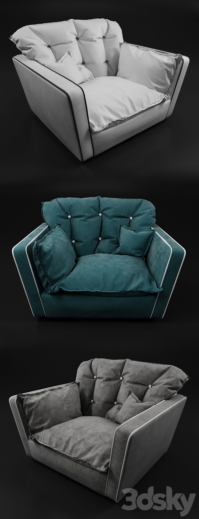 Baxter Sorrento Armchair 3DSMax File - thumbnail 1