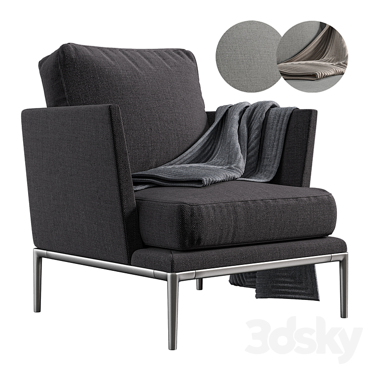 B&B Italia Atoll Armchair 3DS Max Model - thumbnail 1