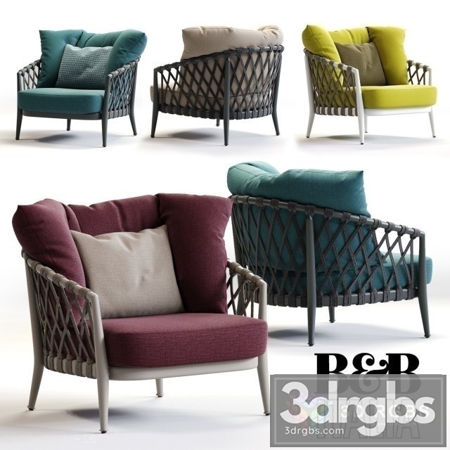 BB Italia Erica Armchair 3dsmax Download - thumbnail 1