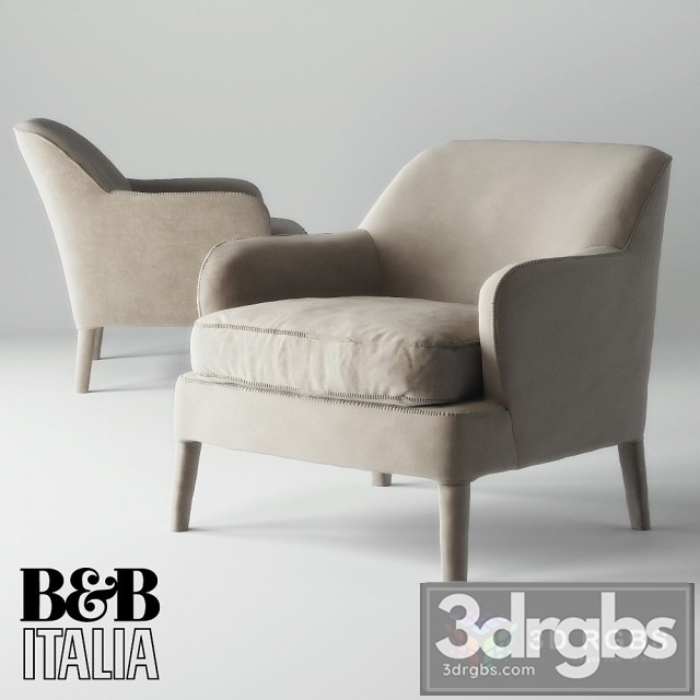 BB Italia Maxalto Febo Armchair 3dsmax Download - thumbnail 1