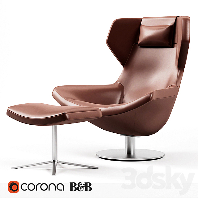 B&B Italia Metropolitan 14 chair 2 3ds Max - thumbnail 1