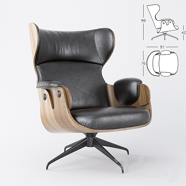 BD BARCELONA LOUNGER ARM CHAIRS 3DS Max Model - thumbnail 3