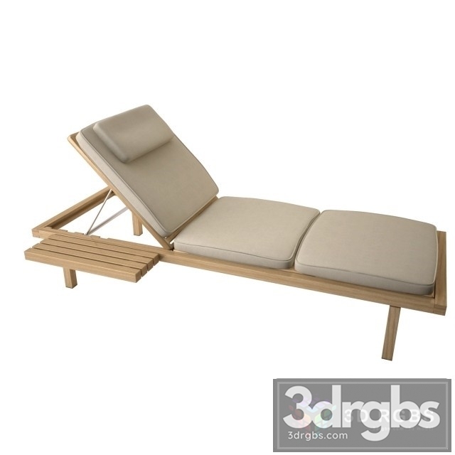 Beach Chair Fabric Wood 3dsmax Download - thumbnail 1