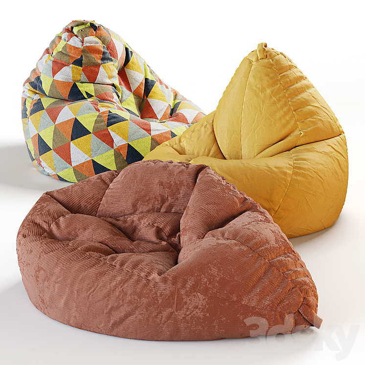 Bean bag pear 3 3DS Max Model - thumbnail 1