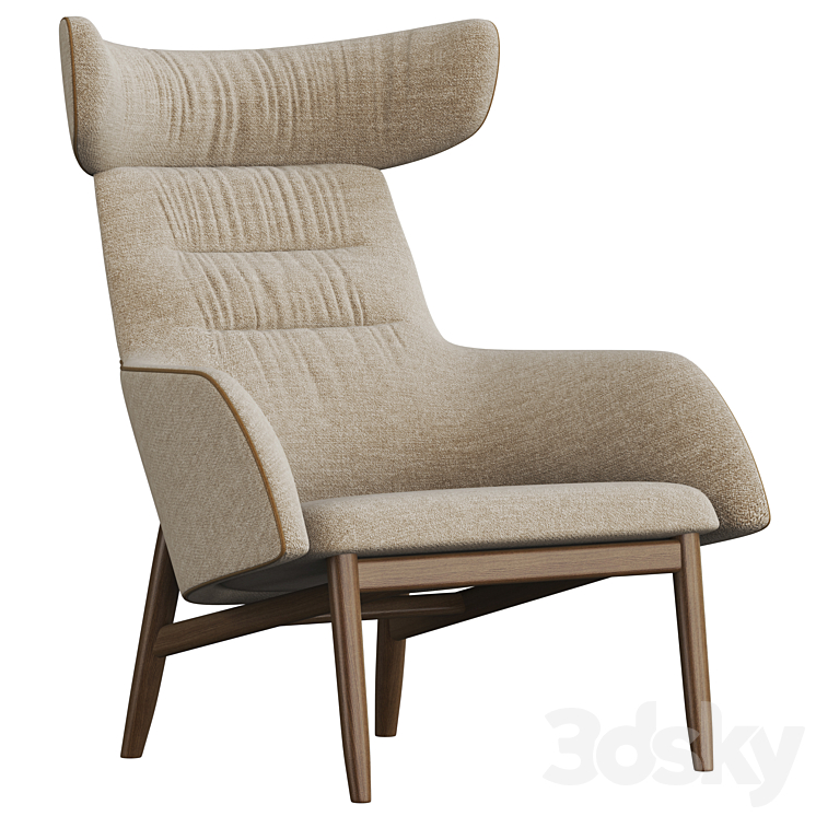 BEATRIX HIGH BACK EASY CHAIR 3DS Max Model - thumbnail 3