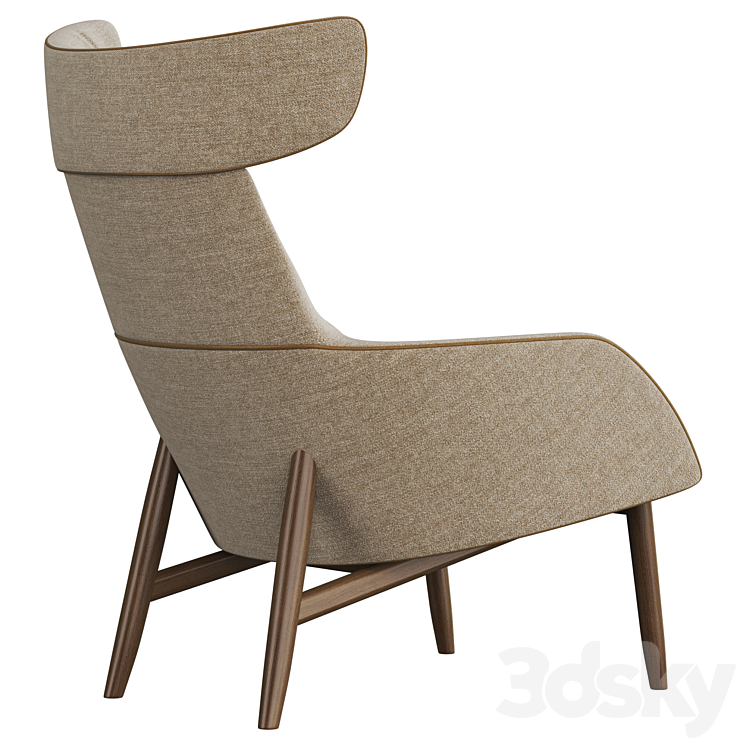 BEATRIX HIGH BACK EASY CHAIR 3DS Max - thumbnail 2