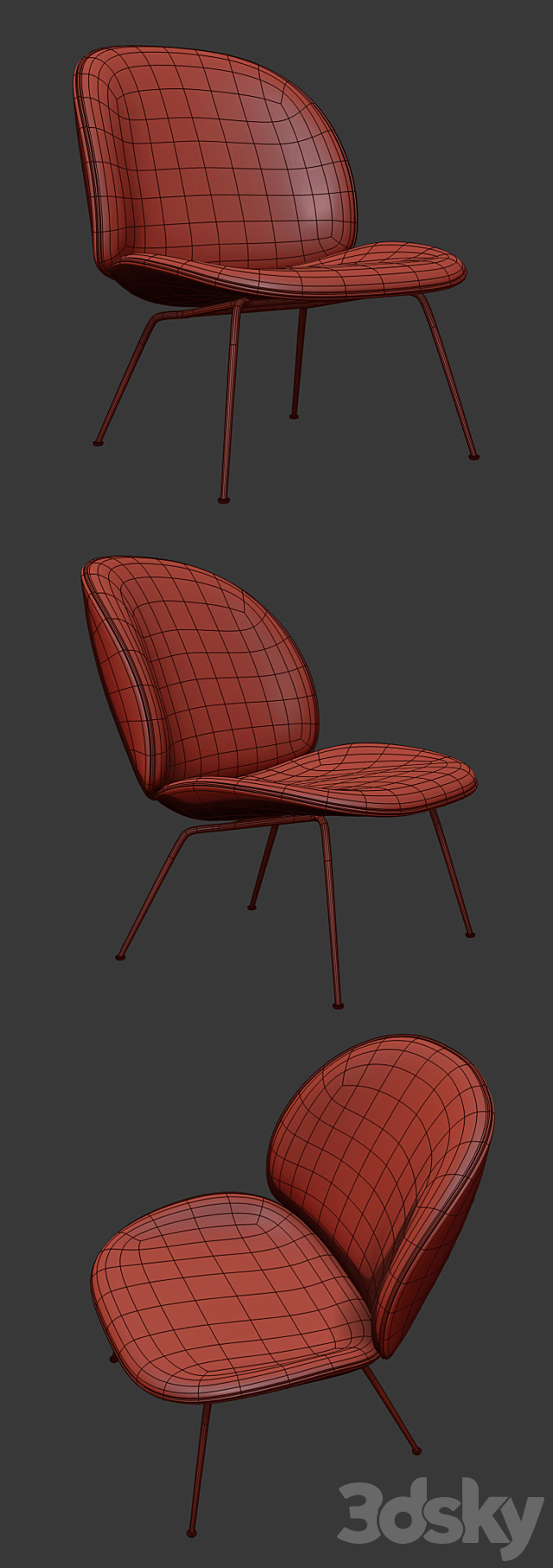 Beetle Lounge Chair Gubi 3ds Max - thumbnail 3