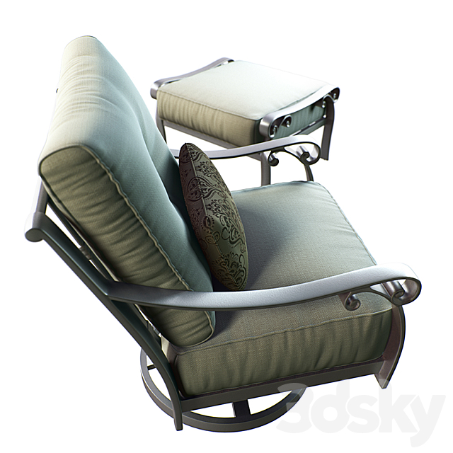 Bellanova Cushioned Swivel Rocker_Ottoman 3ds Max - thumbnail 3