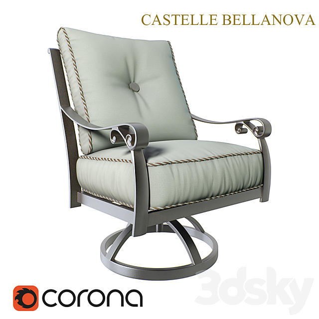 Bellnova cushioned swivel rocker 3ds Max - thumbnail 1