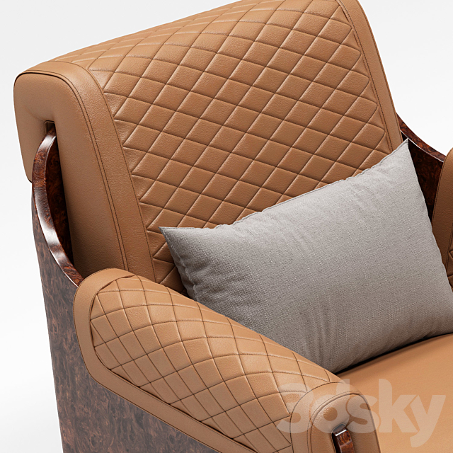 Bentley Home Sherwood ottoman with Armchair 3ds Max - thumbnail 2