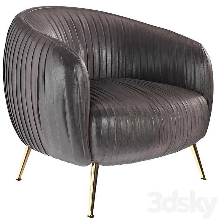 Beretta Leather Chair 3DS Max - thumbnail 1