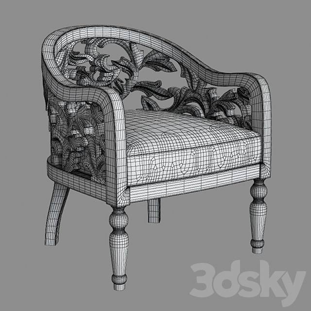 Berger armchair Monique 3ds Max - thumbnail 3