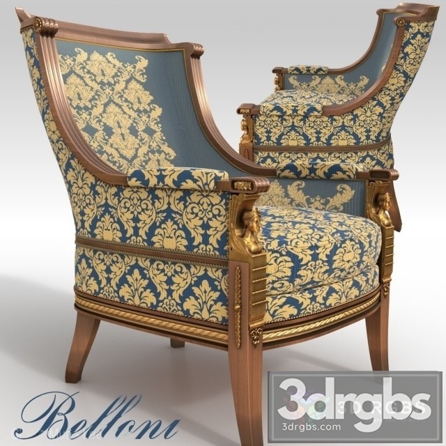 Bergere Belloni Armchair 3dsmax Download - thumbnail 1