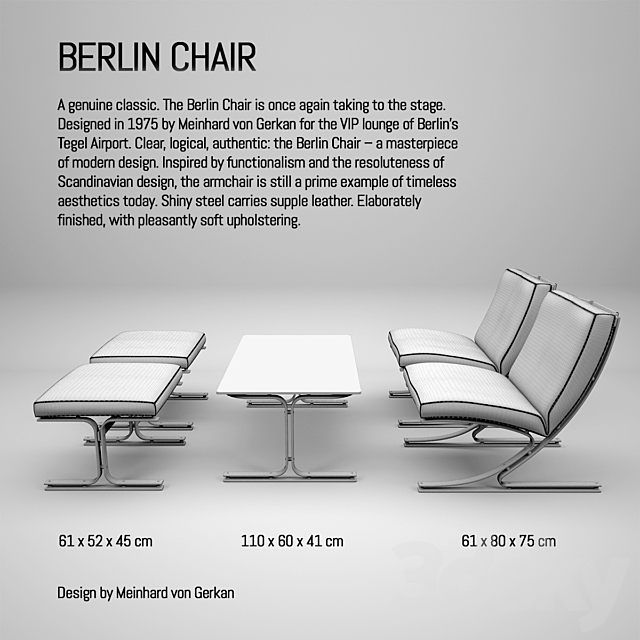 Berlin Chair 3DS Max Model - thumbnail 3