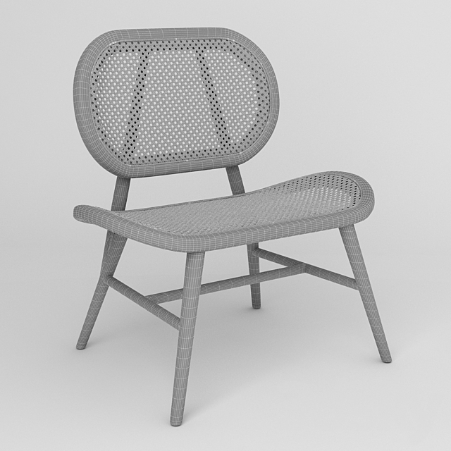 Bernardes Lounge Chair Rattan 3ds Max - thumbnail 3