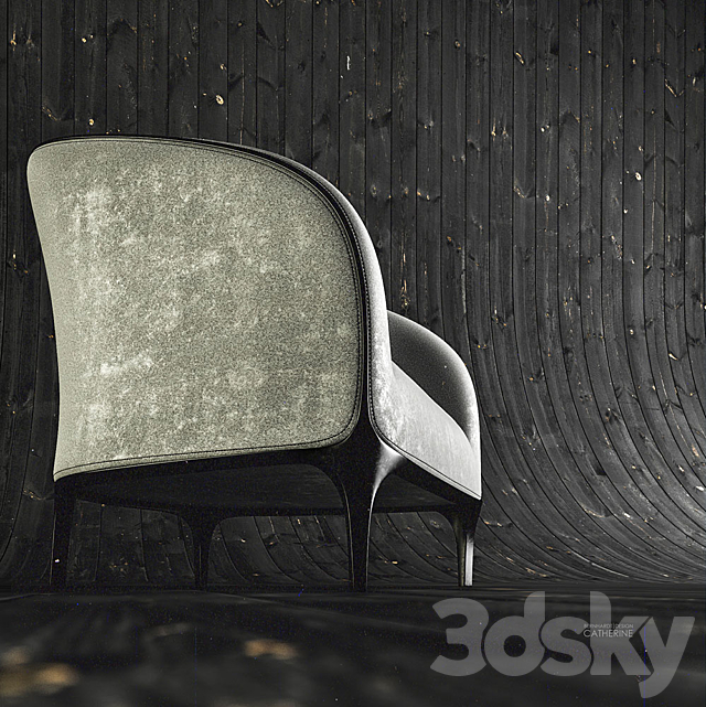 Bernhardt Design armchair 3DS Max Model - thumbnail 2