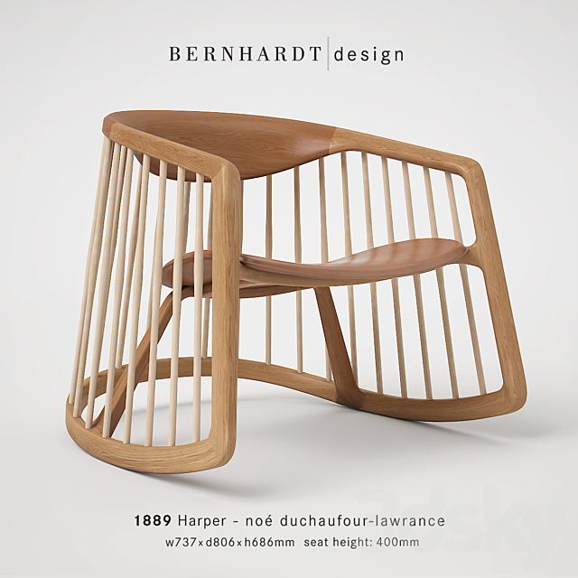 Bernhardt Design Harper Rocking Chair 3DSMax File - thumbnail 1