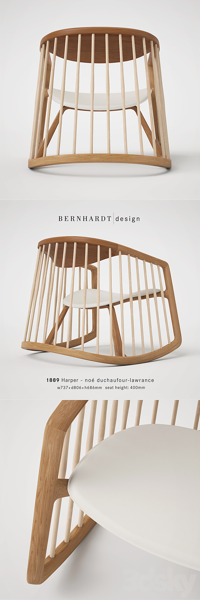 Bernhardt Design Harper Rocking Chair 3DSMax File - thumbnail 3