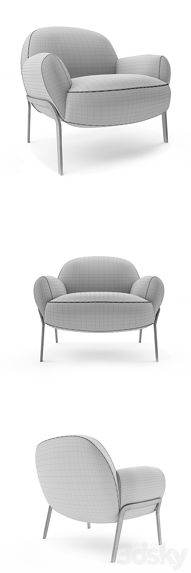 Bernhardt Kashan armchair 3ds Max - thumbnail 3