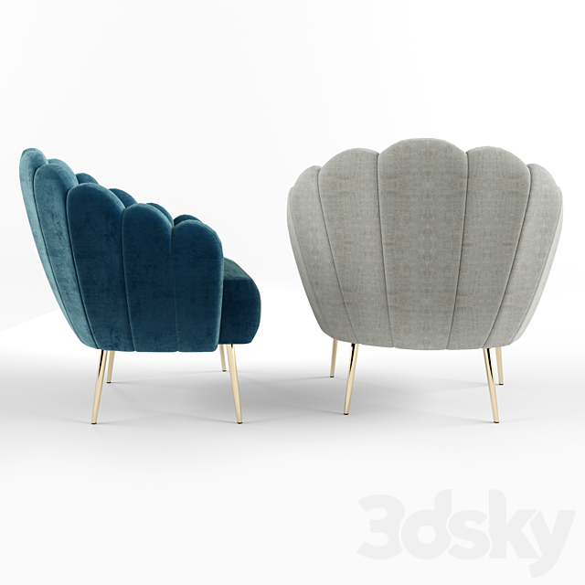 Bethan Gray Feathered Occasional Chair 3DSMax File - thumbnail 2