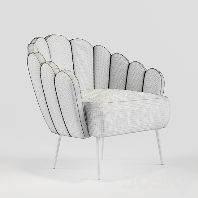 Bethan Gray Feathered Occasional Chair 3DSMax File - thumbnail 3