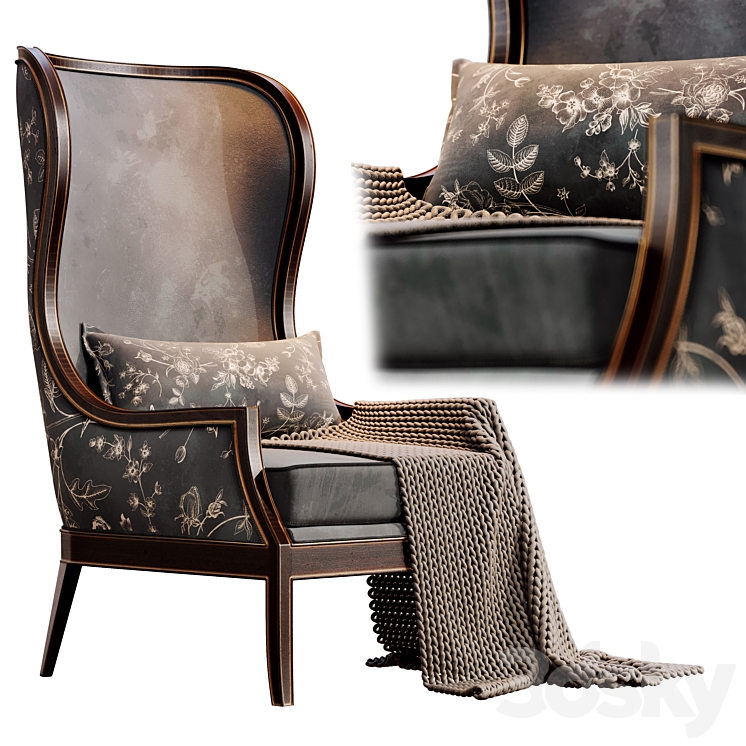 Beverly Colette Occasional ArmChair 3DS Max Model - thumbnail 3