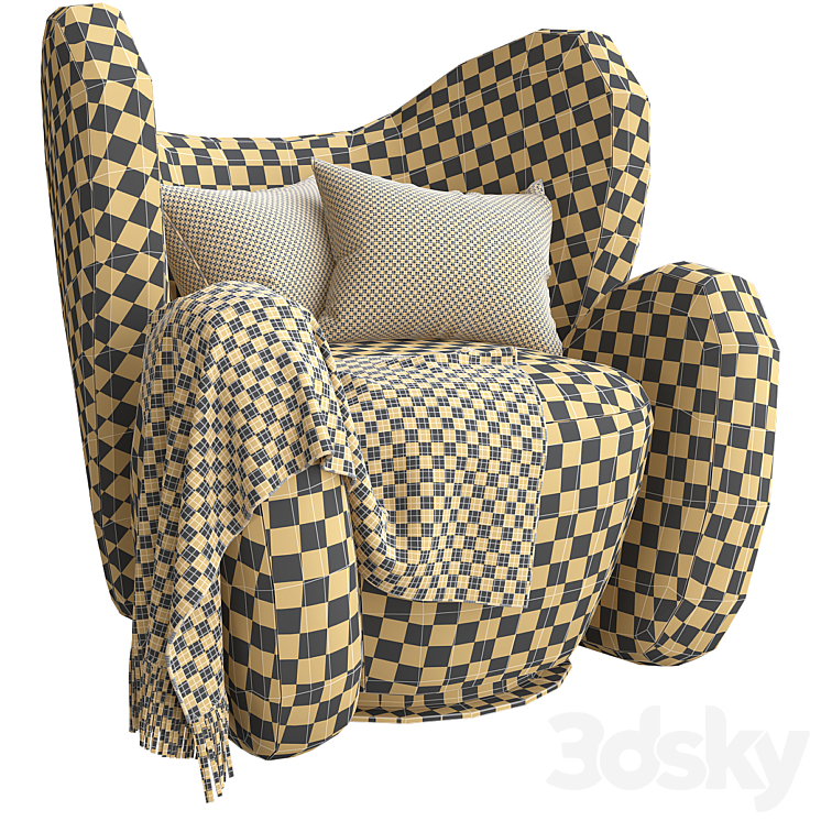 Big Big Lounge Chair 3DS Max Model - thumbnail 2