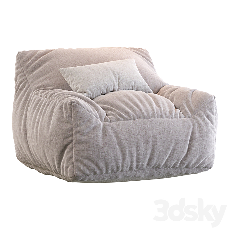 Big Joe Lux Large Bean Bag Chair & Lounger 3DS Max - thumbnail 1