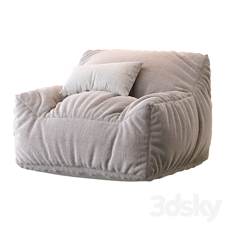 Big Joe Lux Large Bean Bag Chair & Lounger 3DS Max - thumbnail 2