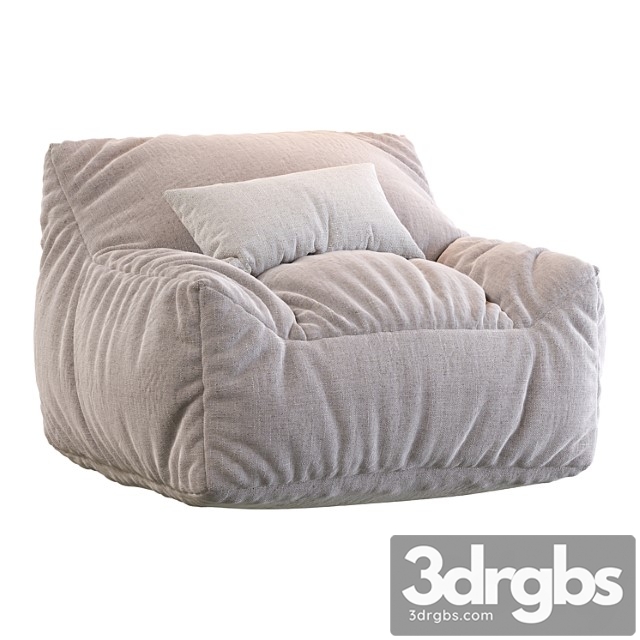 Big Joe Lux Large Bean Bag Chair Lounger 3dsmax Download - thumbnail 1