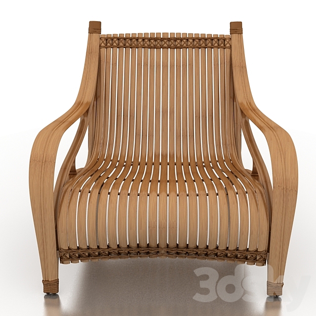 Bilah Bamboo ArmChair 3DS Max Model - thumbnail 2