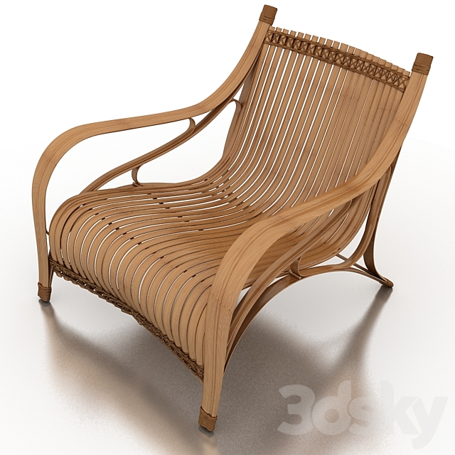 Bilah Bamboo ArmChair 3DS Max Model - thumbnail 3