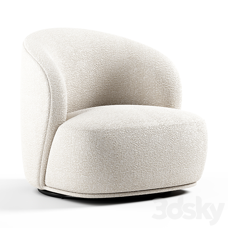 Blancdivoire – Lisette swivel armchair 3DS Max Model - thumbnail 1