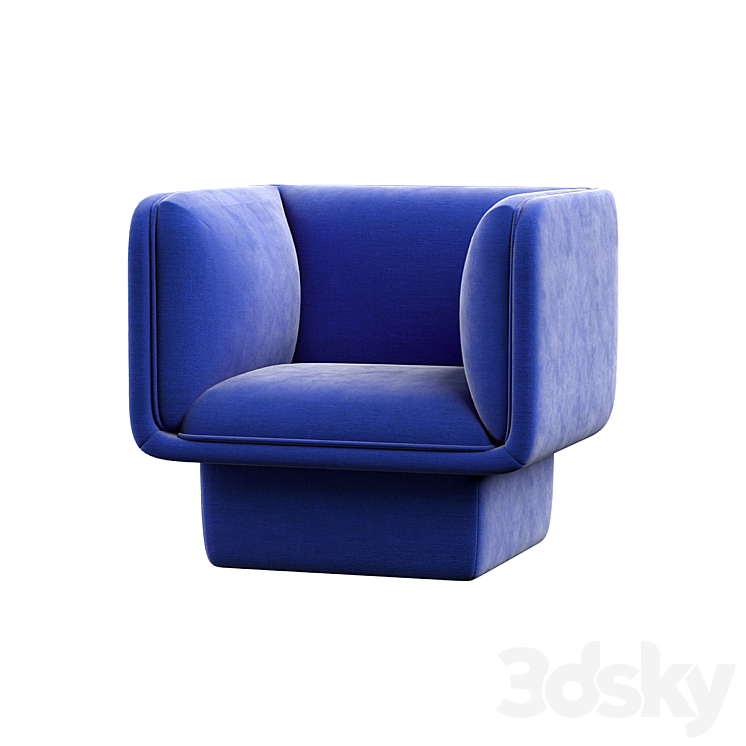 Block armchair 3DS Max - thumbnail 1