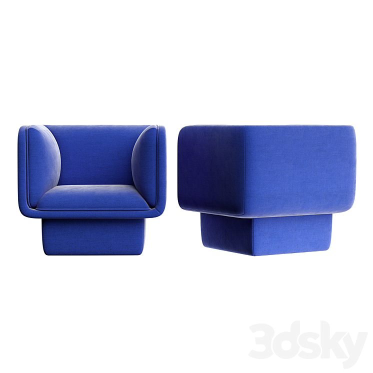 Block armchair 3DS Max - thumbnail 2