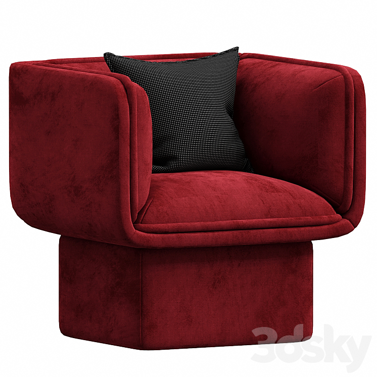 Block armchair by missana 3DS Max Model - thumbnail 3