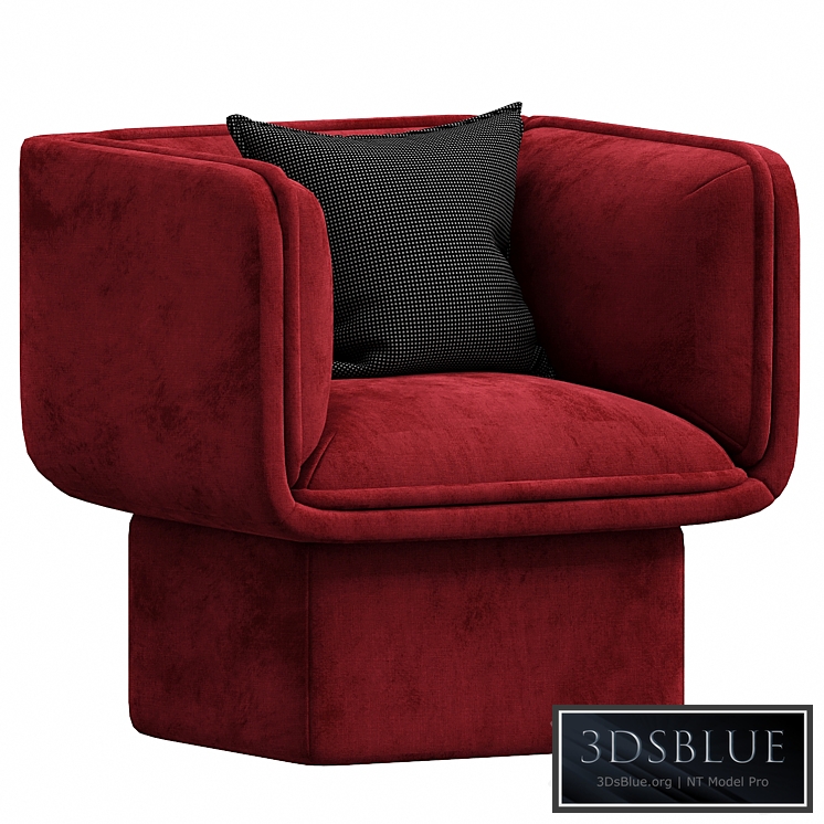 Block armchair by missana 3DS Max - thumbnail 3