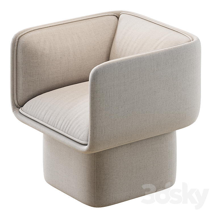 BLOCK ARMCHAIR by Missana 3DS Max - thumbnail 2