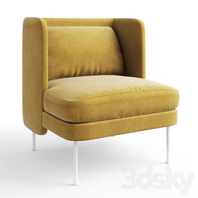 Bloke Velvet Lounge Chair 3DSMax File - thumbnail 1