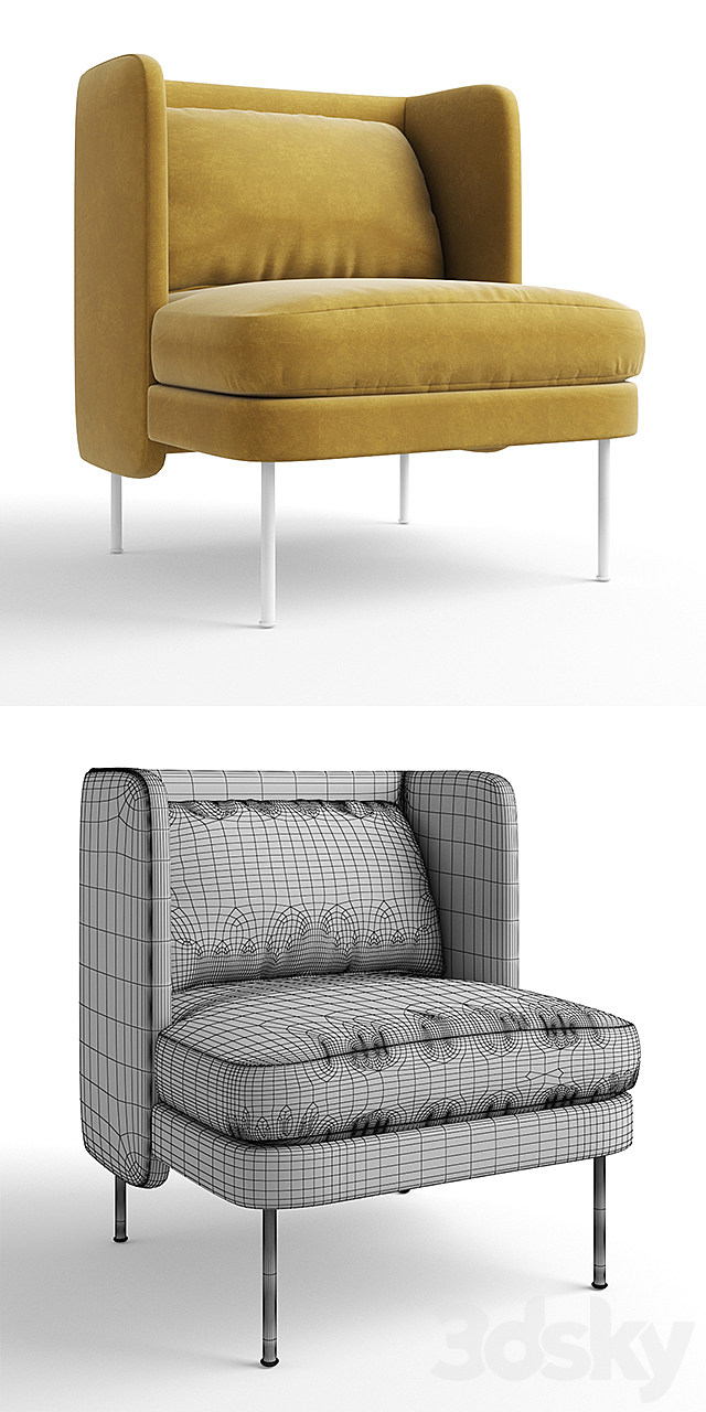 Bloke Velvet Lounge Chair 3DSMax File - thumbnail 3