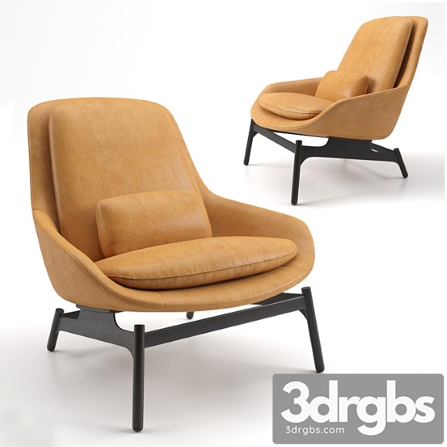 Blu dot leather field lounge chair 3dsmax Download - thumbnail 1