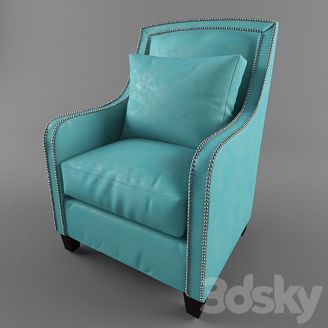 blue leather chair 3DSMax File - thumbnail 1