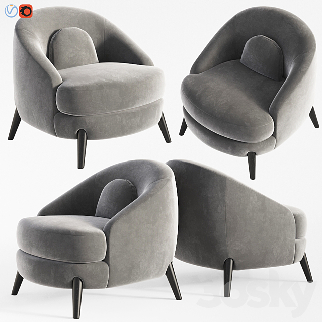 Bocca Lounge Chair Josephdirand 3ds Max - thumbnail 1