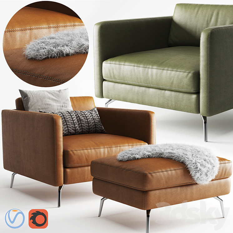 BoConcept Osaka Scandinavian Armchair 3DS Max - thumbnail 1