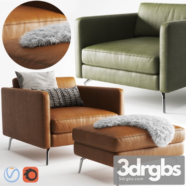 BoConcept Osaka Scandinavian Armchair  3dsmax Download - thumbnail 1