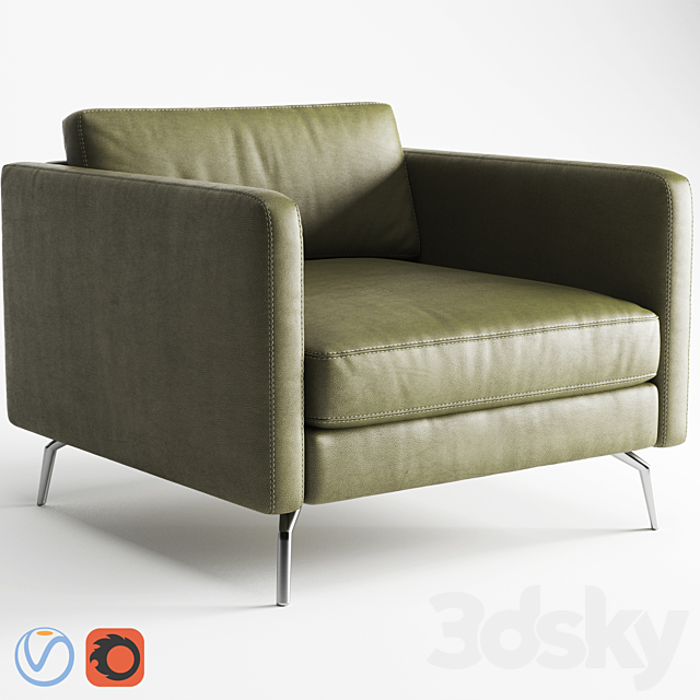 BoConcept Osaka Scandinavian Armchair 3DSMax File - thumbnail 2