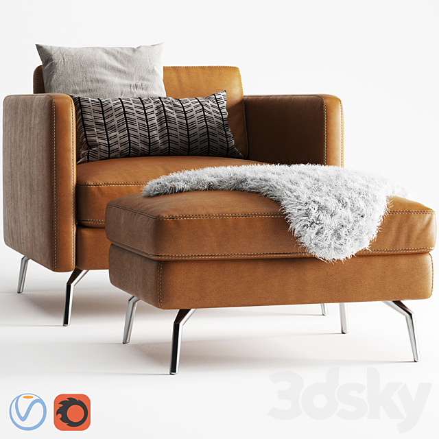 BoConcept Osaka Scandinavian Armchair 3DSMax File - thumbnail 3