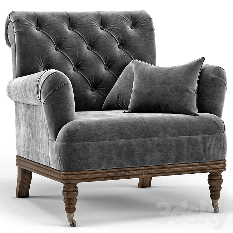 Bogart Accent Chair 3DS Max - thumbnail 1