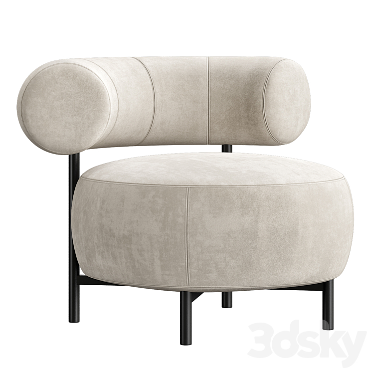 Bon Bon Armchair 3DS Max Model - thumbnail 1